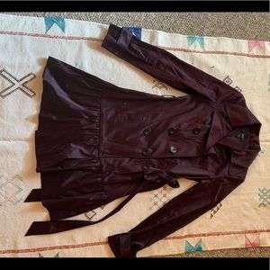 Purple satin trenchcoat